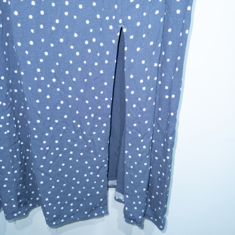 Abercrombie & Fitch Slate‎ Blue Polka Dot Midi Sundress Size Large - Picture 3 of 8
